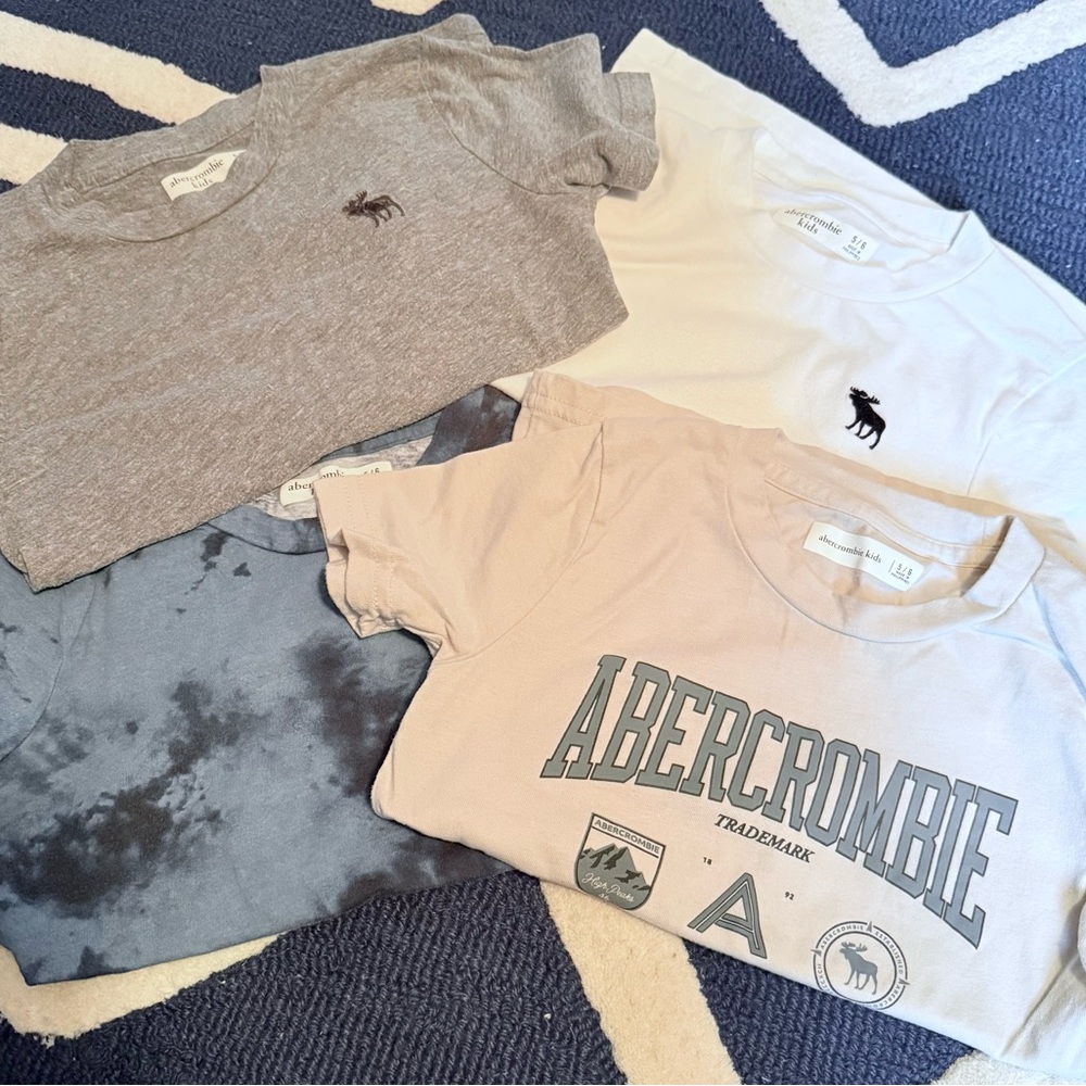 Abercrombie T-Shirt Set of Four - Gray, White, Blue & Print